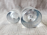 Pair of Clear Glass Cylindrical Vases