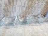 Set of 6 Crisa Clear Glass Square Bowls