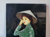 Asian Inspired Lacquer Woman Painting