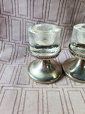 Pair of Silverplate and Glass Candlesticks