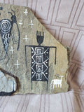 Signed "Canyon De Chelly" Painting on Stone Slab by Manuel Ben
