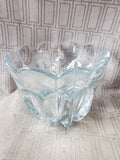 Heavy Clear Glass Flower Bowl