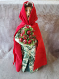 Byers' Choice Carolers Colonial Williamsburg Signed "Woman Holding Apple Cone" Figurine AS IS—READ DESCRIPTION CAREFULLY**