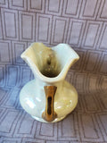 Pearl Iridescent 22K Gold Painted Double Handled Vase
