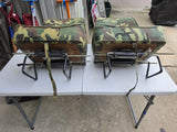 Two Camo Patterned Folding Swivel Boat Seats w/Clamps
