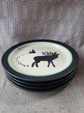 Set of 4 Bass Pro Shops Moose Silhouette Salad Plates