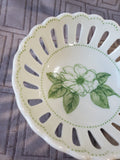 (C) Andrea by Sadek Williamsburg Magnolia Blossom Reticulated Trinket Dish (2 AVAILABLE PRICED INDIVIDUALLY AT $12 EACH)