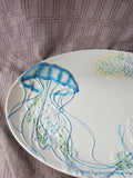 Ceramic Jelly Fish and Coral Reef Serving Tray