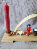 Erzgebirgische Hand Made Wooden Nativity Scene Candle Arch