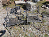 Two Classic Cast Aluminum Outdoor Chairs