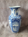 Blue and White Ceramic Bud Vase