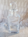 Tiffany & Co. Etched Crystal Square Decanter—Initial "E"