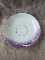 Purple Floral Teacup and Saucer Set