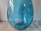Blue Glass Balloon Shaped Floor Vase (A)