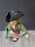 (D) Byers' Choice Carolers Colonial Williamsburg Signed "Man Holding Music Book" Figurine