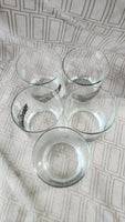 Set of 5 Clear Glass Vintage Car Whiskey Glasses