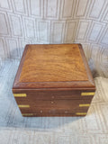 Metal Nautical Compass in Wooden Box