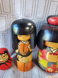 Lot of 3 Asian Inspired Kokeshi Dolls (A)