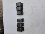 Green Glazed Terracotta Planter Feet, Two 3-Piece Sets (6 pieces)