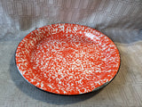 Red and White Enamel Serving Platter