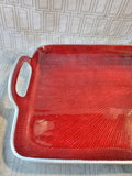 Simply Designz Ruby Red Enamel and Aluminum Serving Tray