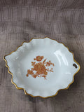 Limoges Leaf Shaped Floral Trinket Dish