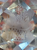 Etched Glass Paperweight