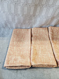 Lot of 12 Orange Toned Textured Fabric Napkins