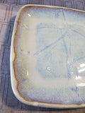 Signed Blue Glazed Pottery Trinket Tray