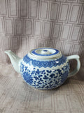 Blue and White Ceramic Teapot