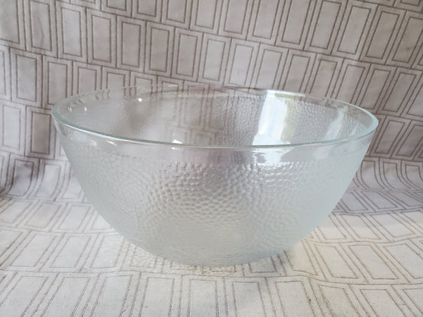 Frosted Pebbled Glass Serving Bowl