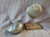 2 Piece Metal Seashell Decor Lot