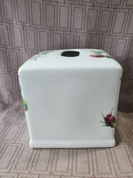 Ceramic Floral Tissue Box Cover