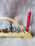 Erzgebirgische Hand Made Wooden Nativity Scene Candle Arch
