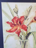 Blum Lillies in Vase Print on Wood Plaque