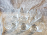 Set of 6 Etched Clear Glass Scottish Thistle Lowball Glasses