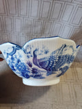 Blue and White Asian Inspired Lotus Bowl