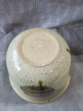 Signed Speckled Glazed Pottery Bowl
