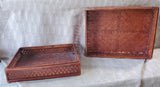 Pair of Rectangular Woven Wood Baskets