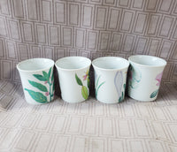 Set of 4 Horchow Collection Botanical Mugs