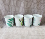 Set of 4 Horchow Collection Botanical Mugs