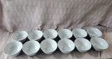 Set of 12 Blue and White Pedestal Rice Bowls