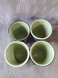 Set of 4 Asian Inspired Ceramic Tea Mugs