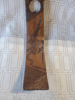 Birubi Art Australian Aboriginal Carved Wooden Balancing Wine Bottle Holder