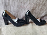 Pair of Lehoor Women's Black Chunky Heels—Women's Size 8.5