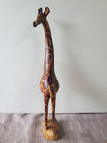 Carved Wooden Giraffe Figurine