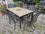 7-Piece Hampton Bay Bronze Tone Patio Dining Set, No Cushions