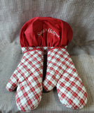 Martha Stewart Collection Kid's "Santa's Helper" Oven Mitt and Chef Hat Set UNUSED
