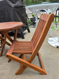 CHILD SIZE Com Teak Folding Table and Chairs Set (3-Pieces)