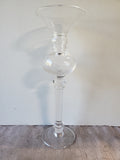 Tall Clear Glass Candle Holder